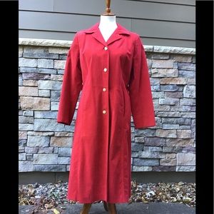 Vintage coat Ultra suede full length stunning red